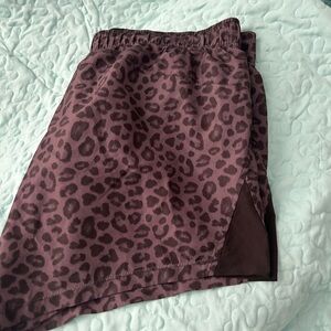Athletic Works Brown Leopard Asymmetrical Skirt